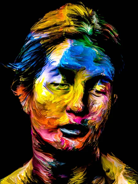 Цветная Женщина Портрет Молодой Женщины Естественных Медиа Тему Творчества Воображения — стоковое фото