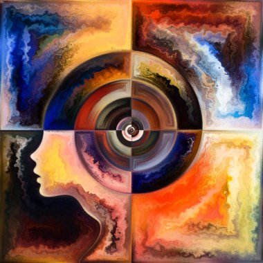 İç Spiral serisi. İnsan yüz hatlarının etkileşimi ve zihin, ruh, iç dünya ve bilinç konularındaki geometrik yapılar.