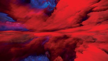 Ahiret Bulutları. Gerçekliğe Kaçış dizisi. Manzara resimleri, hayal gücü, yaratıcılık ve sanat projelerinde kullanılmak üzere gerçeküstü gün batımı renklerinin ve dokuların arkaplanı