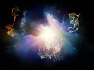 Bulanık Mantık. Organik Numara serisi. Belirsizlik, kuantum teorisi, bilim ve felsefe teması üzerine çarpıtılmış sayıların, ışıkların ve tasarım elementlerinin düzenlenmesi