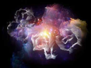 Sıvı Dünyası. Organik Numara serisi. Belirsizlik, kuantum teorisi, bilim ve felsefe projeleri için çarpıtılmış sayıların, ışıkların ve tasarım elementlerinin bileşimi