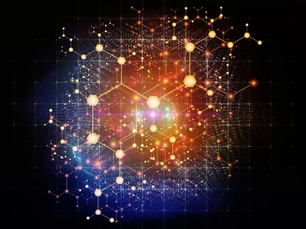 Серія Молекулярних Структур Аранжування Абстрактних Атомів Кристалічну Мережу Тему Науки — стокове фото