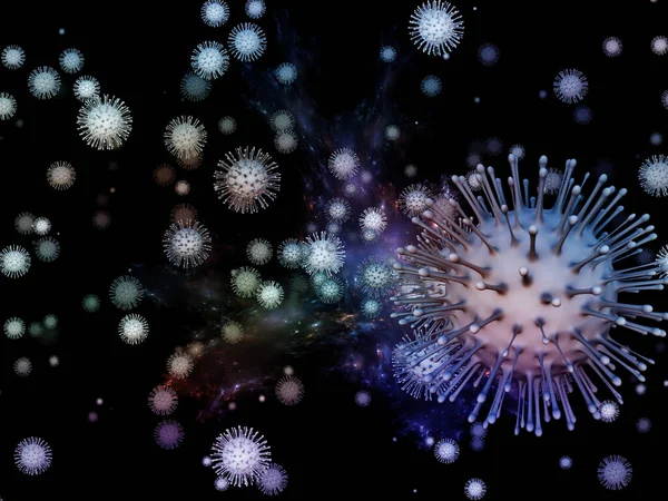 Virus Logic Viral Epidemic Series Illustration Coronavirus Particles Micro Space — Stock Photo, Image