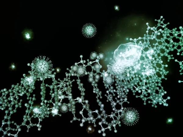 Коронавирусное Пространство Вирусная Эпидемия Иллюстрация Частиц Коронавируса Микрокосмических Элементов Проектов — стоковое фото