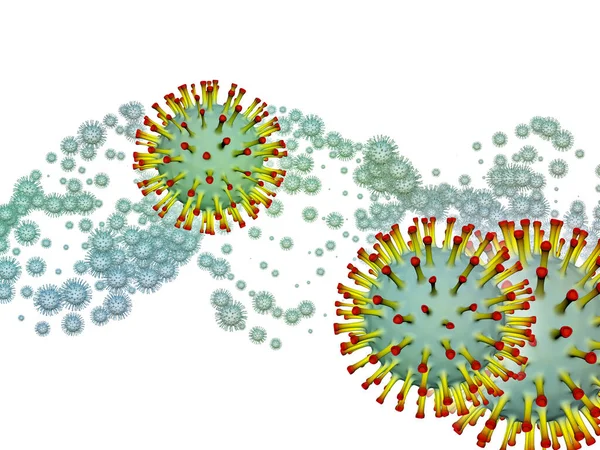 Espaço Dos Coronavírus Série Epidemia Viral Ilustração Partículas Coronavírus Elementos — Fotografia de Stock