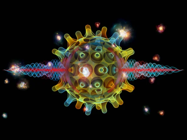 Вірусна Серія Частка Трансцендентного Вірусу Абстрактному Мікроскопічному Середовищі Рендеринг Тему — стокове фото