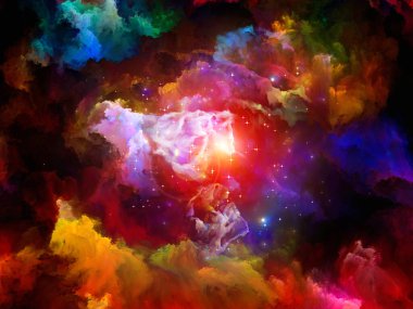 Sıvı Dünyası. Organik Numara serisi. Belirsizlik, kuantum teorisi, bilim ve felsefe projeleri için çarpıtılmış sayıların, ışıkların ve tasarım elementlerinin bileşimi