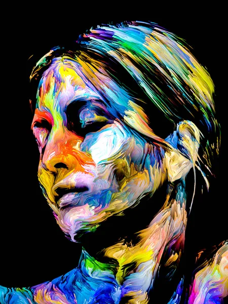Цветная Женщина Живой Портрет Молодой Женщины Тему Творчества Воображения Искусства — стоковое фото
