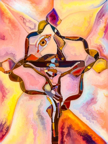 Broken Light Cross Stained Glass Series Abstract Design Made Organic — Stock Photo, Image