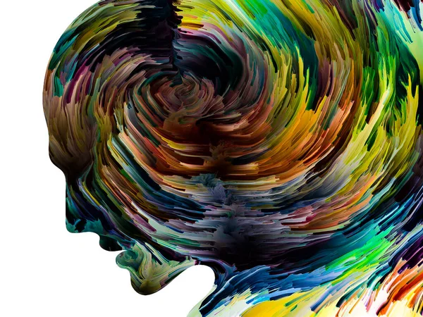 Verstörende Gedanken Dunkle Farbe Bewegung Innerhalb Der Silhouette Des Menschlichen — Stockfoto