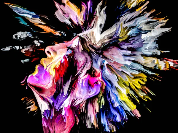 Serie Cara Color Colorido Retrato Cierre Abstracto Sobre Tema Creatividad — Foto de Stock
