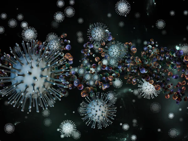 Coronavirus Logic Viral Epidemic Series Illustration Coronavirus Particles Micro Space — Stock Photo, Image