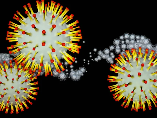 Lógica Coronavírus Série Epidemia Viral Ilustração Partículas Coronavírus Elementos Espaço — Fotografia de Stock