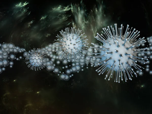 Coronavirus Chemistry Viral Epidemic Series Illustration Coronavirus Particles Micro Space — Stock Photo, Image