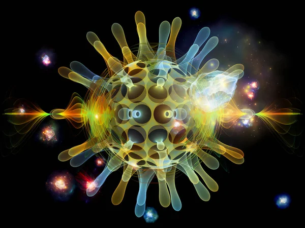 Вірусна Серія Частка Трансцендентного Вірусу Абстрактному Мікроскопічному Середовищі Рендеринг Тему — стокове фото