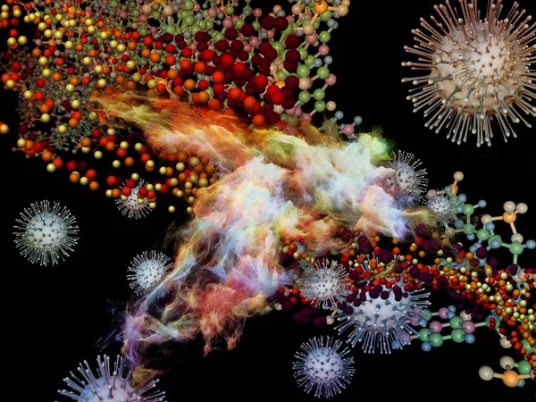 Rendering Multiple Coronavirus Virus Particles Three Dimensional Abstract Elements Subject — Stock Photo, Image