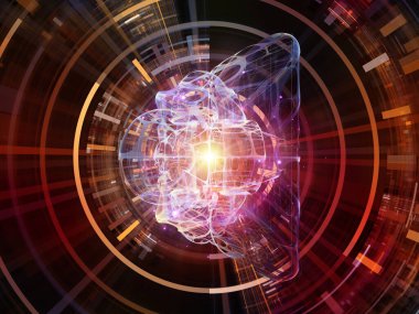 Uzayda üç boyutlu geometri yapısını aydınlattı. Teknoloji, bilim, eğitim ve araştırma konularındaki illüstrasyon.