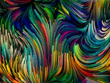 Paint Motion serisi. Sanat, yaratıcılık ve hareket konusunda soyut kıvrımlı renk iplikçikleri.