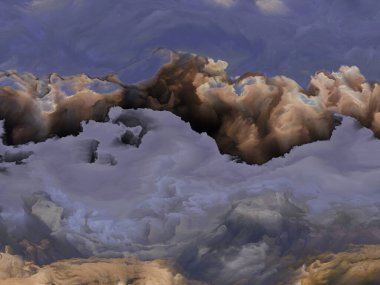 Üst Atmosfer Düşleri serisi. Dijital resim, yabancı dünyalar ve soyut sanat üzerine fraktal renk tuvali.