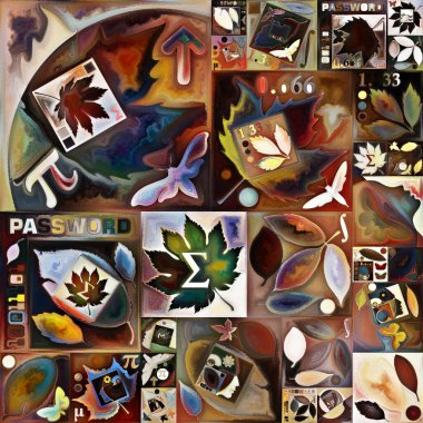 Tao Geometri. Gizli şifre serisi. İç hayat, drama, şiir ve algı konuları için insan siluetlerinin, sanat dokularının ve renklerinin kompozisyonu