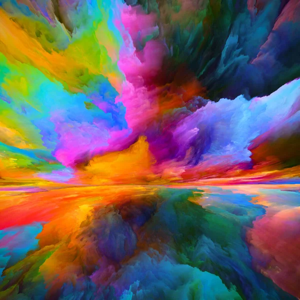 Paesaggio Del Paradiso Serie Color Dreams Disposizione Vernice Texture Nuvole — Foto Stock