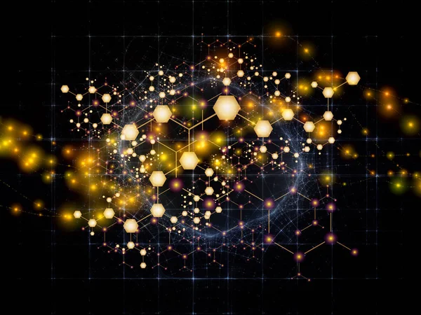 Серія Молекулярних Структур Аранжування Абстрактних Атомів Кристалічну Мережу Тему Науки — стокове фото