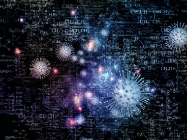 Coronavirus Gerçekliği. Viral Salgın Serisi. Virüs, salgın hastalık, enfeksiyon, hastalık ve sağlık konularındaki tasarımları tamamlamak için üç boyutlu Coronavirus parçacıkları ve mikro uzay elementleri