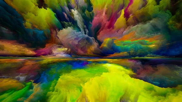 스펙트럼 세계로의 초현실적 석양의 색깔과 질감이 상상력 창조성 미술과 관련이 — 스톡 사진