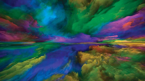 Spektrální Mraky Útěk Reality Umělecké Zázemí Surrealistického Západu Slunce Barvy — Stock fotografie