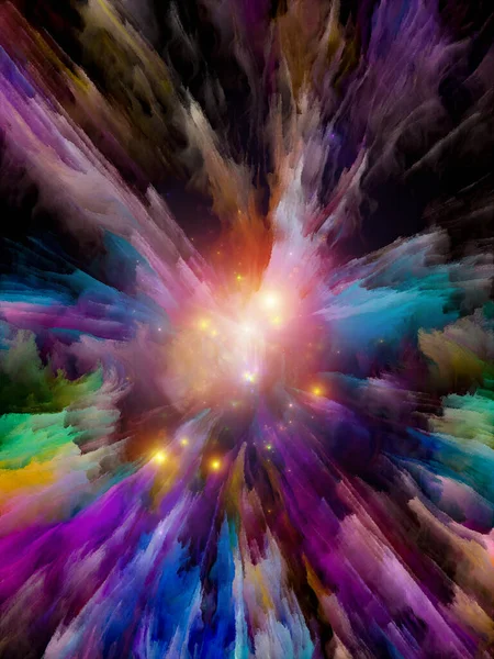 Wibrujące Płótna Abstrakcyjna Kompozycja Grubej Farby Kolorowej Światła Temat Kreatywności — Zdjęcie stockowe