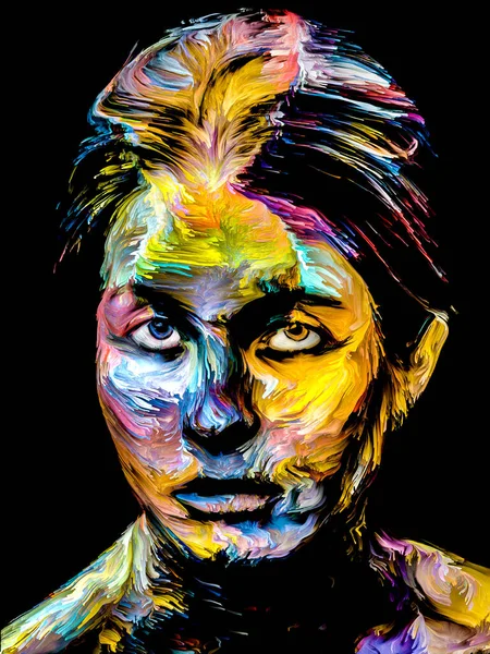 Ludzie Serii Color Wielokolorowy Abstrakcyjny Portret Młodej Kobiety Temat Kreatywności — Zdjęcie stockowe