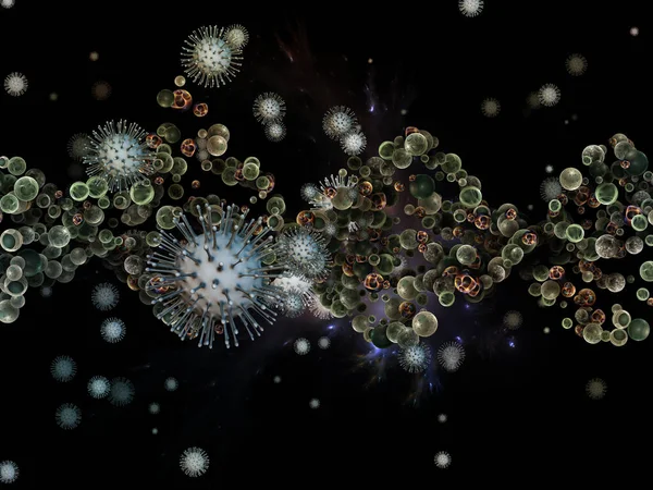 Coronavirus Logic Viral Epidemic Series Illustration Coronavirus Particles Micro Space — Stock Photo, Image
