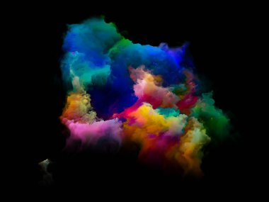 Renkli Parça. Gökkuşağı Adası serisi. Sanat, yaratıcılık ve tasarımla ilgili canlı renk ve gradyanların etkileşimi