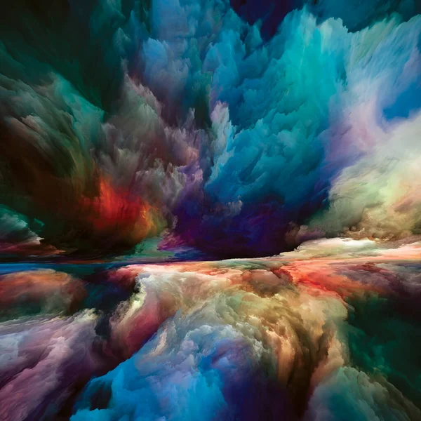 Gespenstische Wolken Flucht Die Realität Graphische Komposition Surrealer Sonnenaufgangsfarben Und — Stockfoto