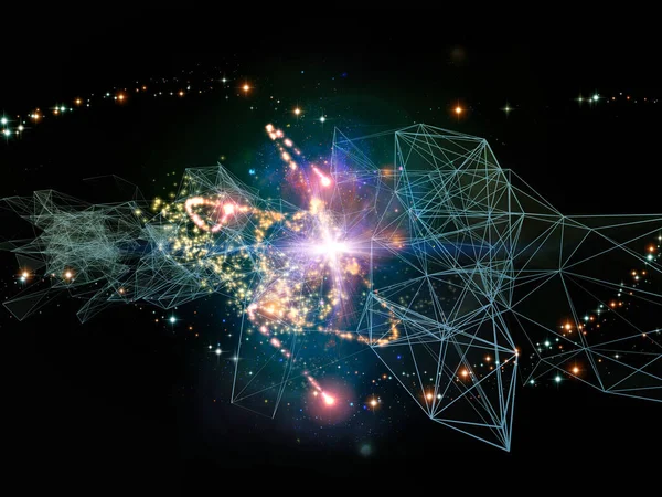 Virtual Networks Series Cloud Connected Lines Lights Cosmic Elements Integrated — Stock Photo, Image
