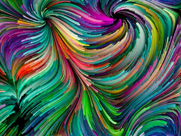 페인트 시리즈 창의성 운동이라는 주제에 화려하게 곱슬곱슬 색깔의 가닥들 — 스톡 사진