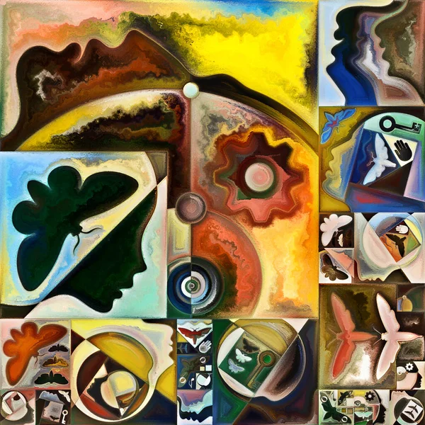 Inner Encryption series. Background of abstract organic forms, art textures and colors on subject of hidden meanings, sacred life, drama, poetry, mysticism and art.