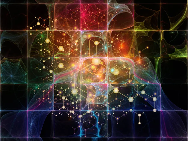 Moleculaire Structuur Serie Indeling Van Abstracte Atomen Abstracte Achtergrond Kristalnetwerk — Stockfoto