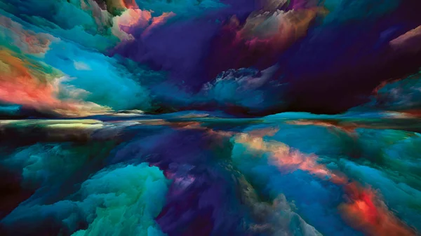 Ahiret Bulutları Gerçekliğe Kaçış Dizisi Günbatımında Gerçeküstü Güneş Işığı Renklerinden — Stok fotoğraf