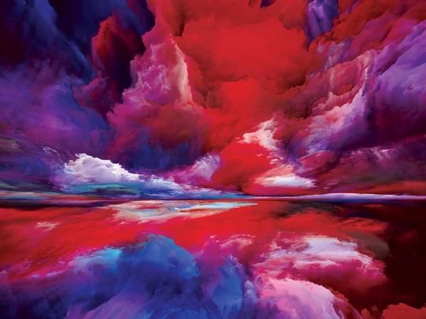 각성의 세계로의 초현실적 석양의 색깔과 질감의 조화는 상상력 창조성과 예술을 — 스톡 사진