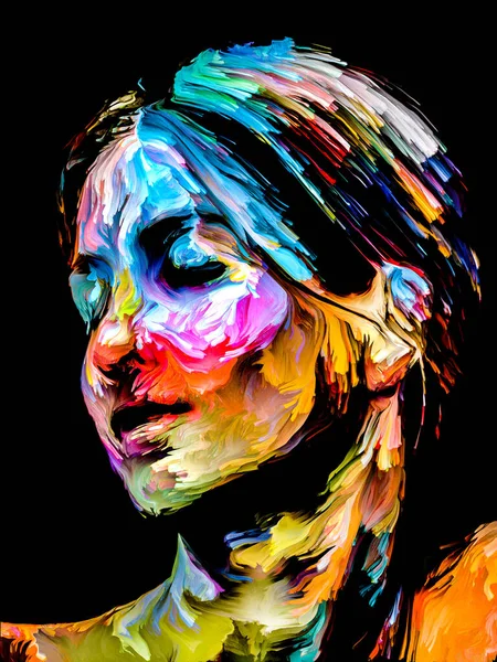 Renkli Kadın Serisi Yaratıcılık Hayal Gücü Sanat Konularında Genç Bir — Stok fotoğraf