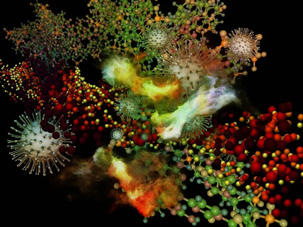 Rendering Coronavirus Virus Particle Three Dimensional Abstract Molecular Elements Subject — Stock fotografie
