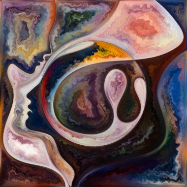 Ego Geometri serisi. İç hayat ve insan zihni üzerine boyanmış cam desenler..