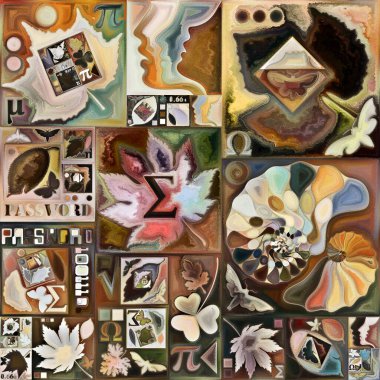 Tao Geometri. Gizli şifre serisi. İç hayat, drama, şiir ve algı ile kavramsal ilişkili insan siluetleri, sanat dokuları ve renkleri görüntüsü