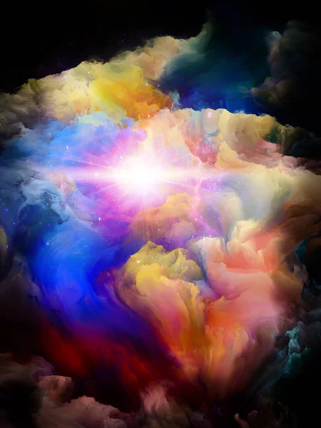 Clouds of color isolated on black background on the subject of art, creativity and design.