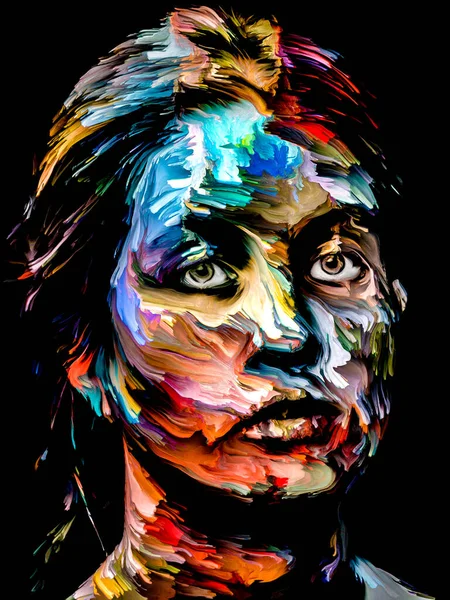 Цветная Женщина Абстрактный Портрет Молодой Женщины Тему Творчества Воображения Искусства — стоковое фото