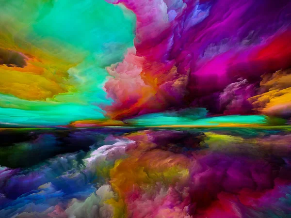 Gespenstische Wolken Flucht Die Realität Arrangement Surrealer Sonnenaufgangsfarben Und Strukturen — Stockfoto