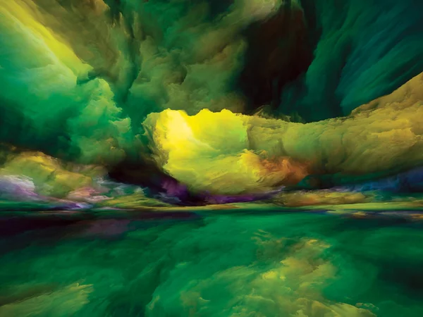 Ahiret Bulutları Gerçekliğe Kaçış Dizisi Günbatımında Gerçeküstü Güneş Işığı Renklerinden — Stok fotoğraf