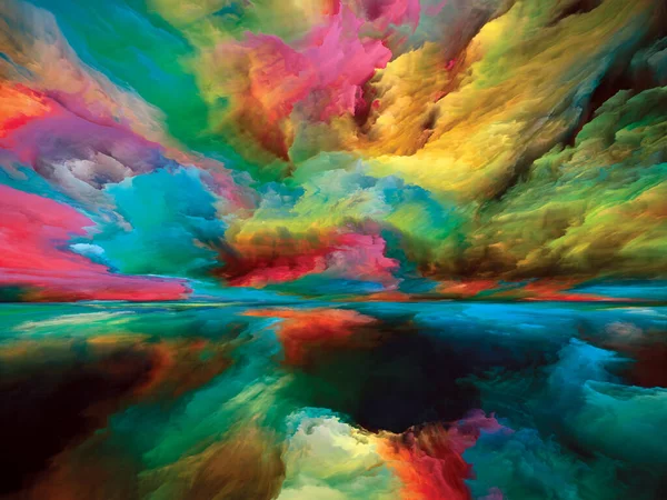光の雲 現実逃避シリーズ 風景画 想像力 創造性と芸術の対象のためのシュールな日の出の色とテクスチャの創造的な配置 — ストック写真