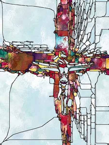 Віра Світла Серія Cross Stain Glass Композиція Органічного Віконного Віконного — стокове фото